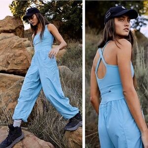 Free people movement righteous runs blue jumpsuit Xs Nwot